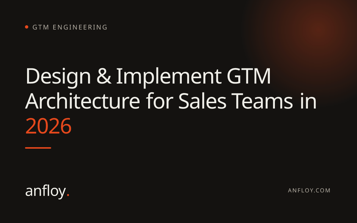Design & Implement GTM Architecture for Sales Teams in 2026