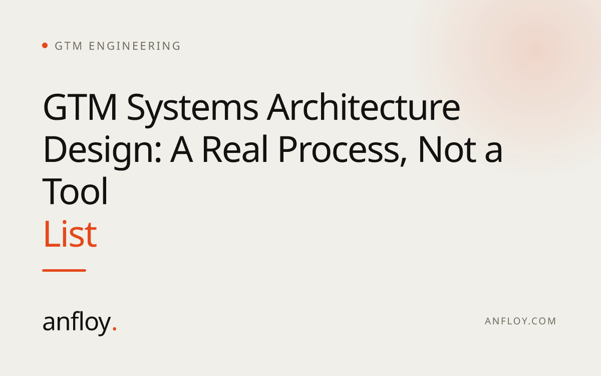 GTM Systems Architecture Design: A Real Process, Not a Tool List