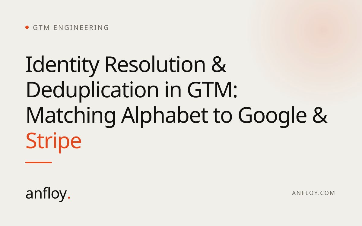 Identity Resolution & Deduplication in GTM: Matching Alphabet to Google & Stripe